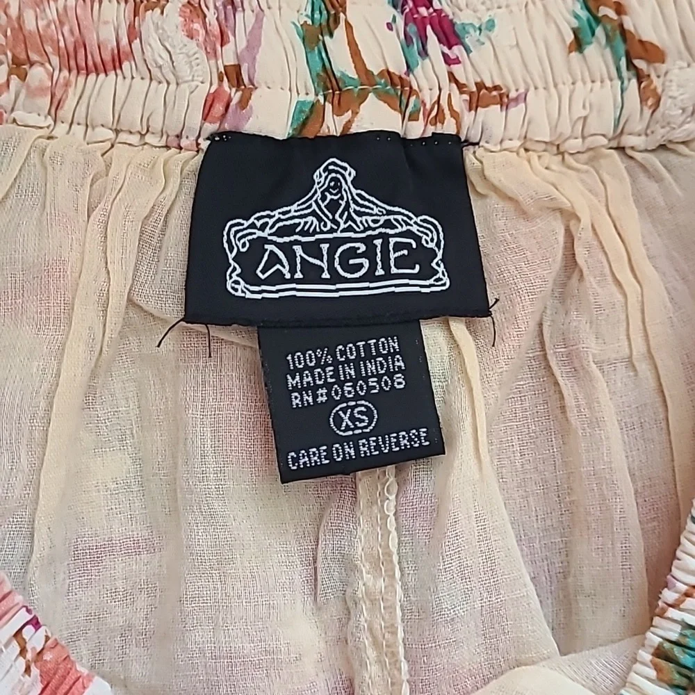 Cotton Watercolor Floral Flutter Mini Skirt - Picture 2 of 14